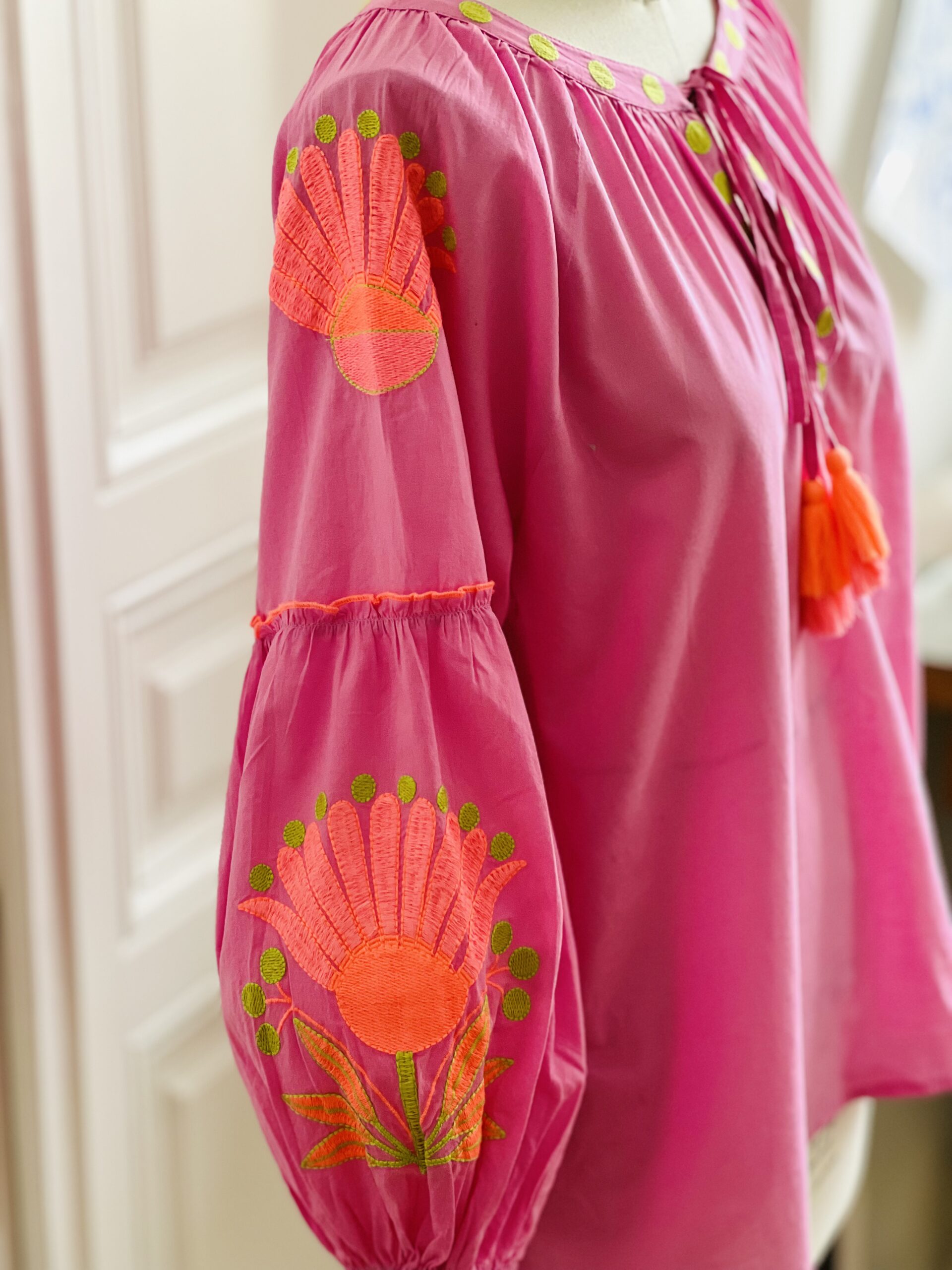 Pink Calendula Sommerbluse – Bild 5